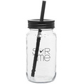 25 Oz. Black Mason Jar W/ Color Lid